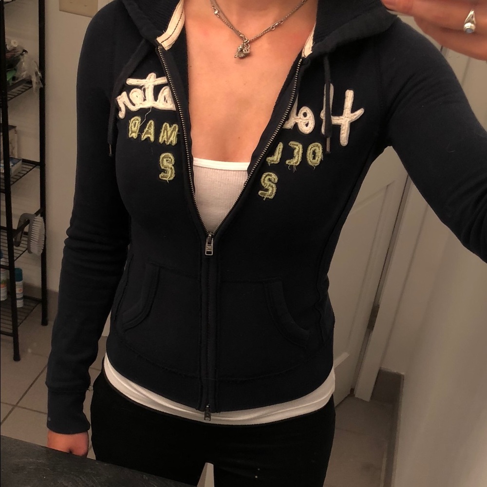 Hollister zip up hooded sweatshirt